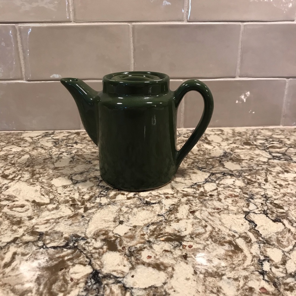 Vintage Dark green individual ceramic teapot